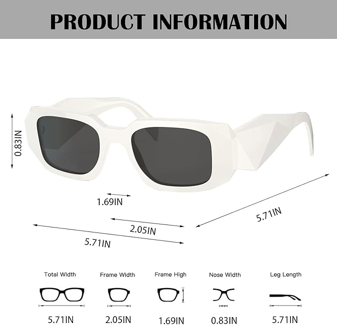BUTABY Trendy Rectangle Sunglasses for Women Men Retro Sun Glasses Vintage Fashion Square Frame