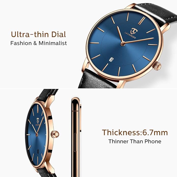 BEN NEVIS Watch, Mens Watch, Minimalist Fashion Simple Wrist Watch Analog Date with Leather Strap
