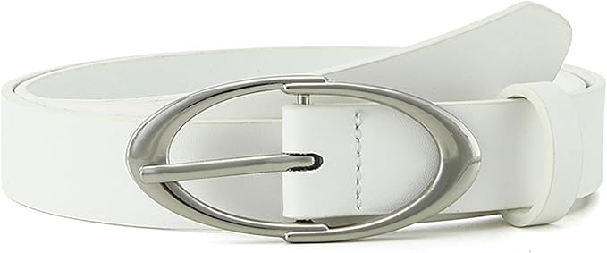 Earnda Women Faux Leather Belt for Jeans Pants Fashion Ladies Waist Belts with Gold Silver Oval Buckle