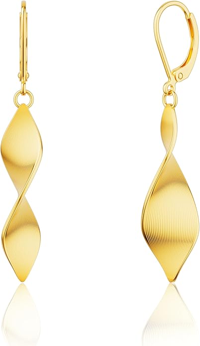 Gold Dangle Earrings for Women, 14K Gold Plated Lightweight Hypoallergenic Teardrop Drop Earrings, Trendy Leverback Minimalist Jewelry for Sensitive Ears Vacation Wear, 7-Styles