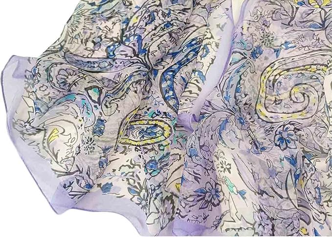 Pokeedioty Scarfs for Women Lightweight Scarves Elegant Floral Pattern Sheer Scarfs Shawls Wraps