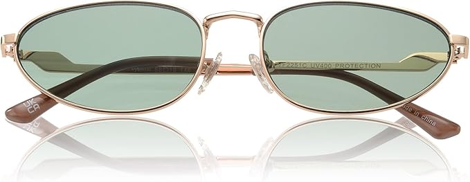 Retro Oval Sunglasses Womens Mens Trendy 2025, Fashion Y2K Narrow Oval Cat Eye Sun Glasses UV400 Protection VF2251