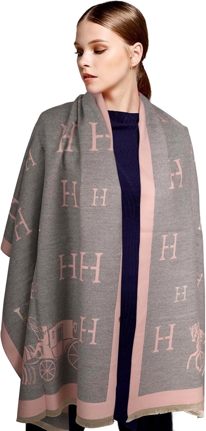 EXTREE Scarfs for Women Pashmina Silky Shawl Wrap for Evening Dressing Blanket Open Front Poncho Cape