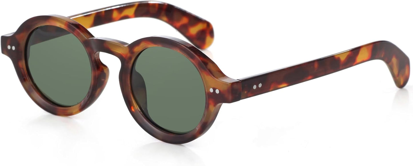 Trendy Round Polarized Sunglasses for Men Women Chunky Hippie Costume Sun Glasses 90s Circle Retro Style