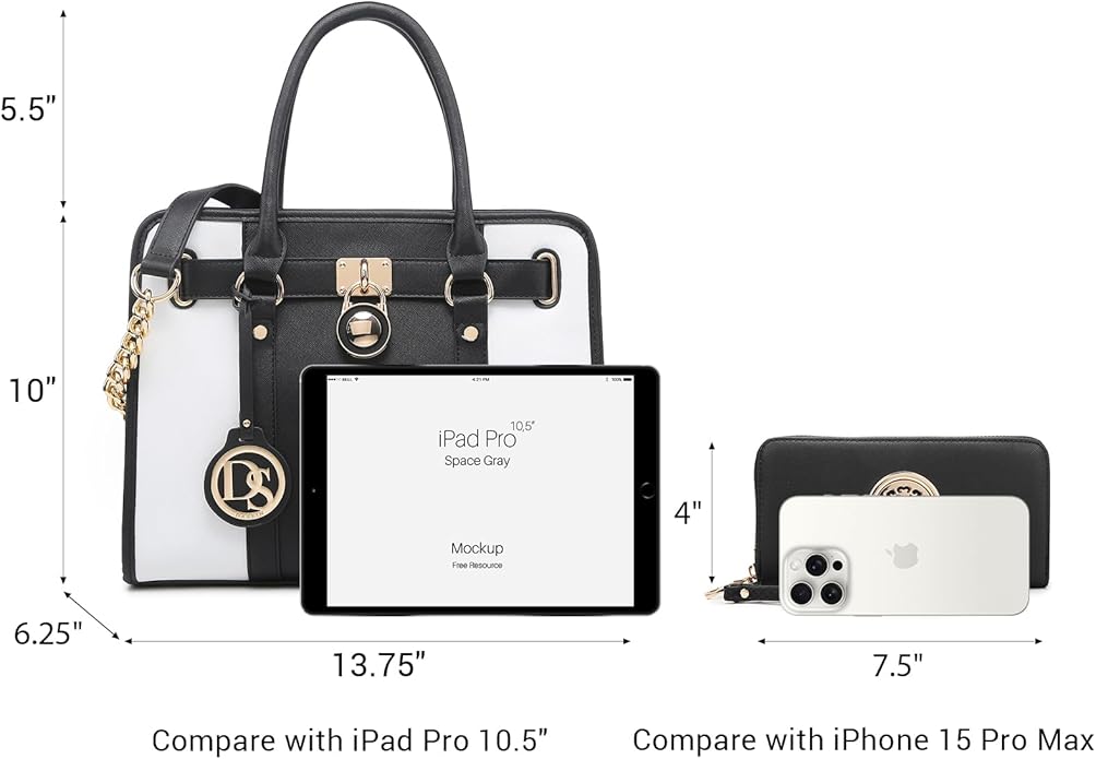 Dasein Handbags Purses Set for Women Top Handle Satchel Shoulder Bags Large Work Tote Bag with Matching Wallet