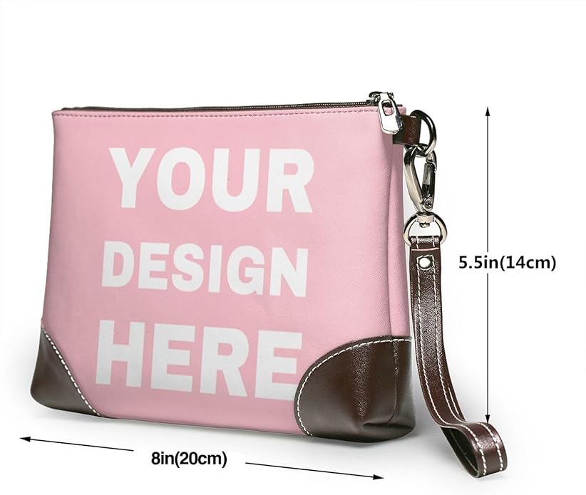 Custom Leather Wristlet Personalized Wallets For Women Men Wristlet Handbags Customized Clutch Purses For Women