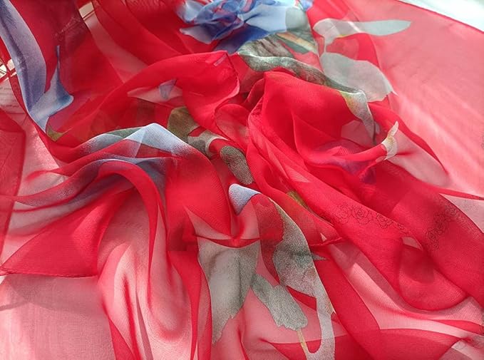 Pokeedioty Women’s Scarf Lightweight Elegant Floral Pattern Scarf Fashion Scarves Sheer Scarfs Shawls