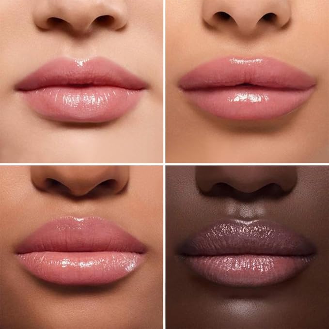 Honey Butter Lipstick Tinted Lip Balm, Shine Moisturizing Plumper Lipstick for Women, Natural Nourishing Hydrating Lip Gloss Stain for Dry Lips, Lightweight Lip Liner Care Makeup, Vegan - Black & Pink