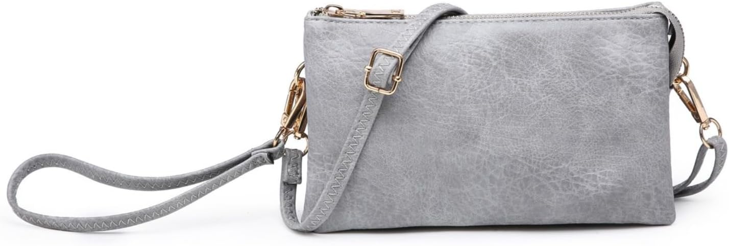 JEN & CO. Riley Small Crossbody Bags for Women Vegan Leather Wristlet Clutch Wallet Purses Handbags with 2 Straps