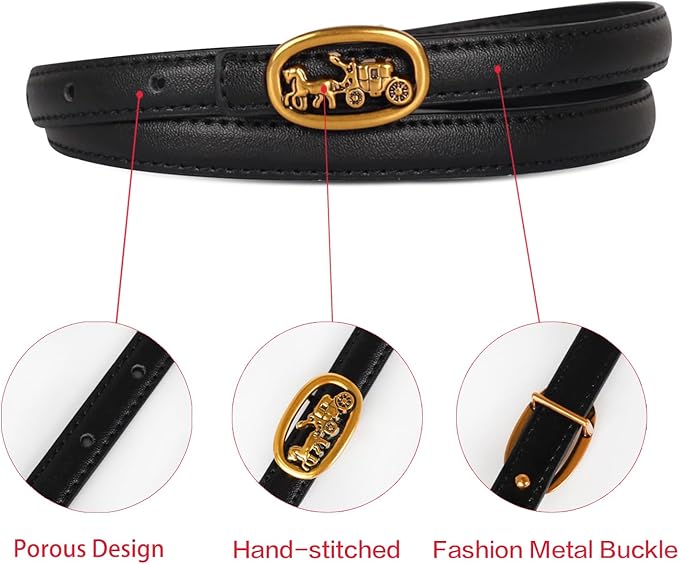 Relang Women's Belts with Gold Buckle, Fashion Waist Band, Elegant Ladies' Belt, Gift for Women