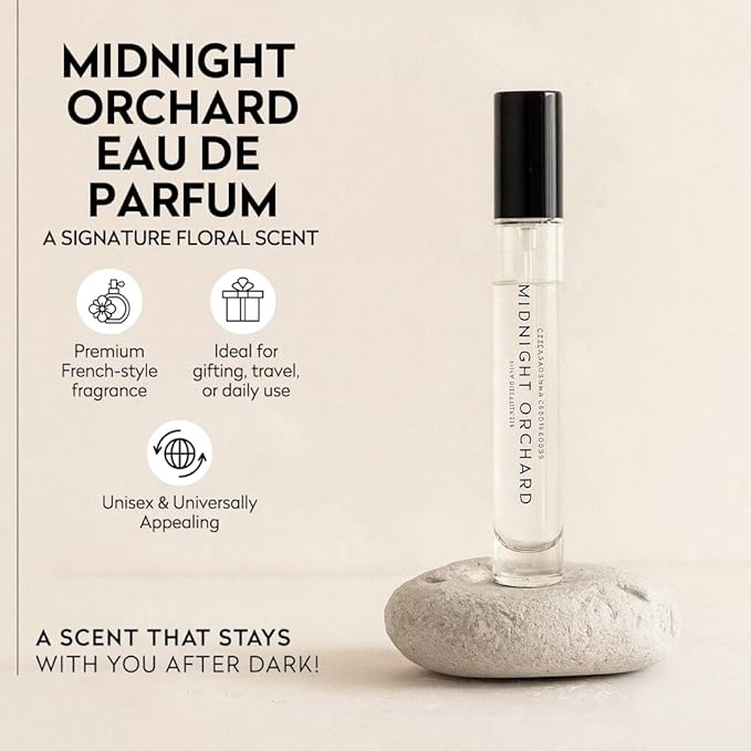 OCTAVIA MORGAN Midnight Orchard Eau De Parfum- Travel Perfume with Lush Peach, Golden Apricot & Smooth Sandalwood for a Fruity-Woody Signature - Graceful Fragrance Designed to Captivate All Day - 10ML