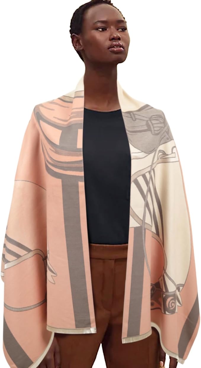 EXTREE Scarfs for Women Pashmina Silky Shawl Wrap for Evening Dressing Blanket Open Front Poncho Cape