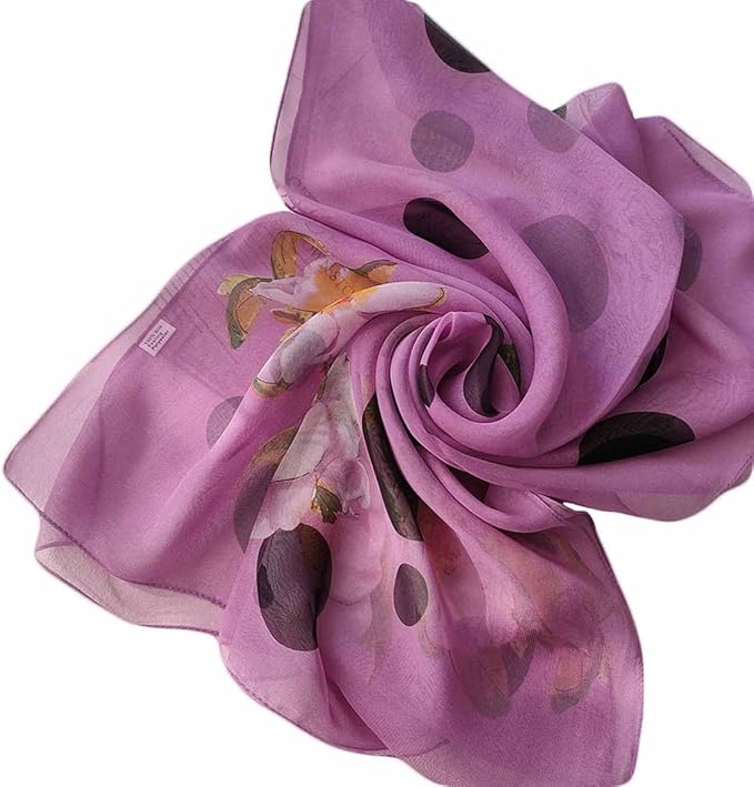 Pokeedioty Scarfs for Women Lightweight Fashion Scarves Elegant Floral Pattern Sheer Scarfs Sunscreen Shawls Wraps