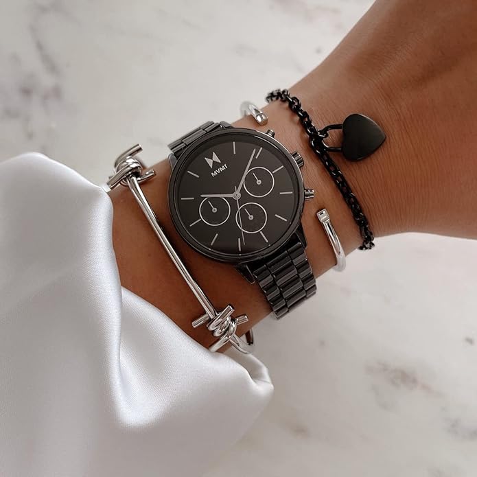 MVMT Nova - Dual Timezone Women’s Wristwatch - Minimalist Dress Watch for Women - 3 ATM/30 Meters Water-Resistant Timepiece - Stainless Steel Analog Women’s Watch with Interchangeable Bands - 38mm