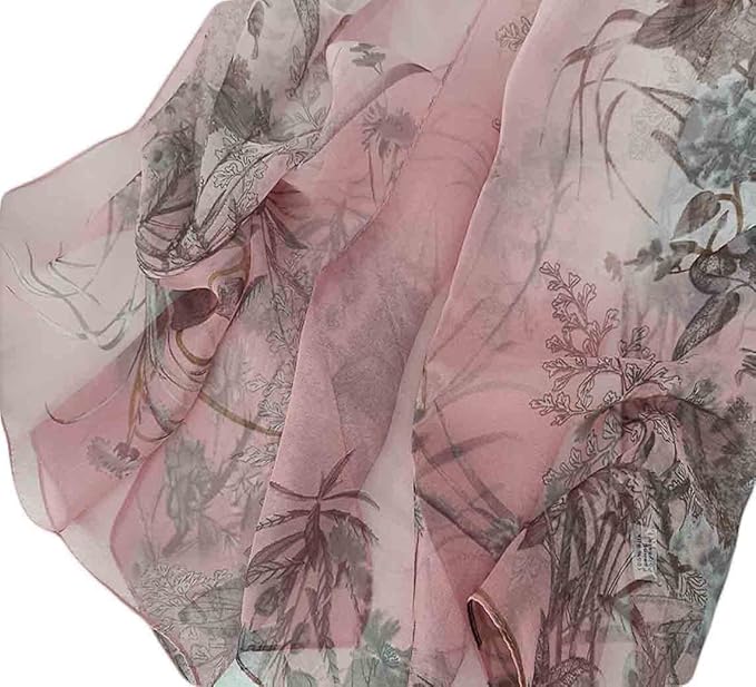 Pokeedioty Scarfs for Women Lightweight Scarves Elegant Floral Pattern Sheer Scarfs Shawls Wraps