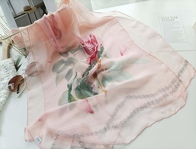 Pokeedioty Women’s Scarf Lightweight Elegant Floral Pattern Scarf Fashion Scarves Sheer Scarfs Shawls