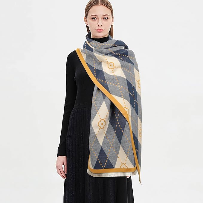 EXTREE Scarfs for Women Pashmina Silky Shawl Wrap for Evening Dressing Blanket Open Front Poncho Cape