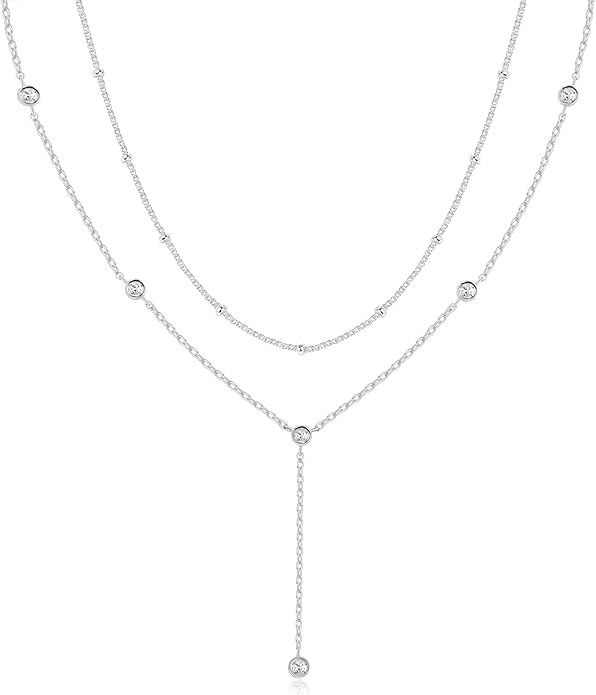 Gold Necklace for Women, Dainty Gold Long Necklaces 14k Gold Plated Prom Lariat Necklace Cute Choker Necklaces for Women Trendy Stuff Fashion Costume Gold Accessories Christmas Jewelry Gifts