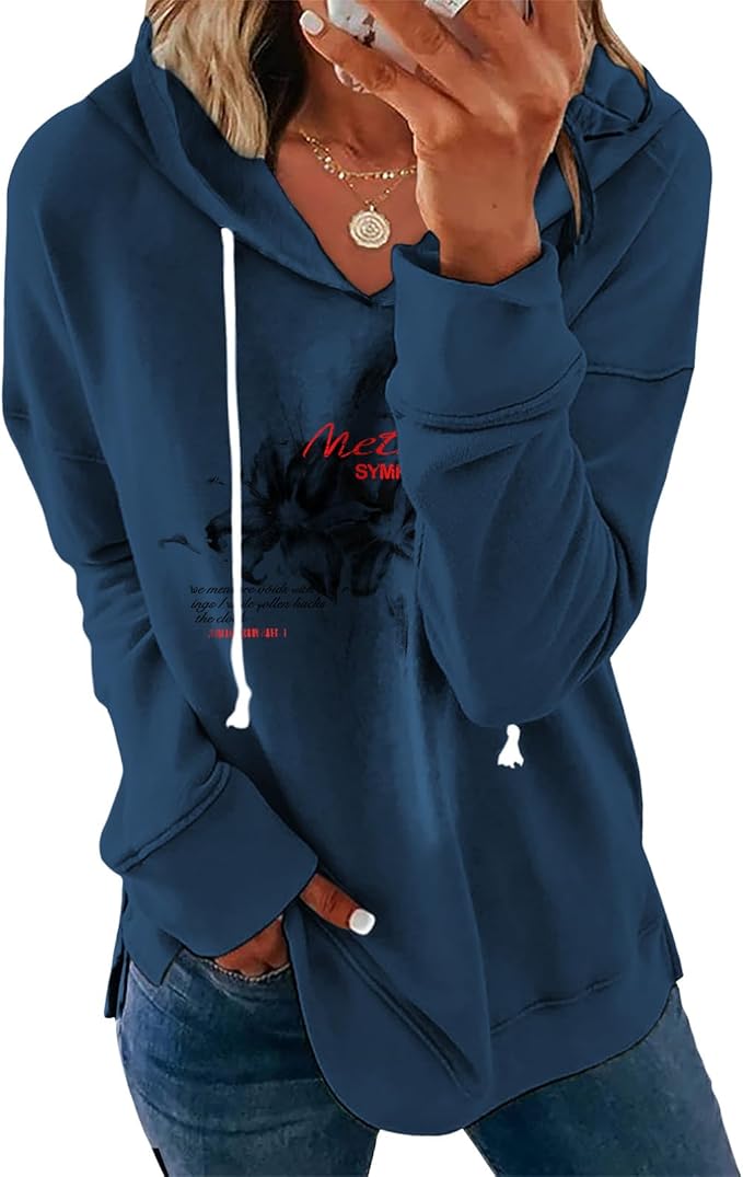 Women's Brick Red Hoodie Pullover Sweatshirt Cotton Blend Loose Fit Long Sleeve Fall Winter Top