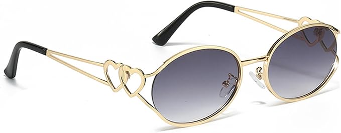 bullabulling Y2k Sunglasses For Women Men Round Vintage glasses Fashion Heart Metal Sunglass Round Retro Eyewear