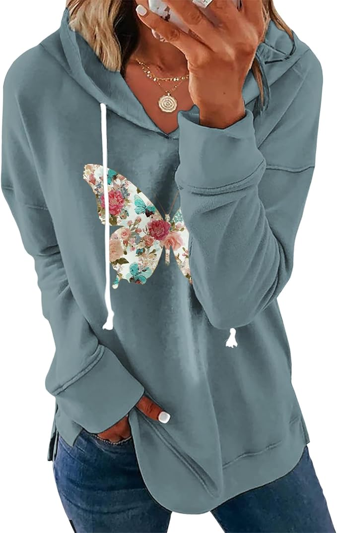 Women's Brick Red Hoodie Pullover Sweatshirt Cotton Blend Loose Fit Long Sleeve Fall Winter Top