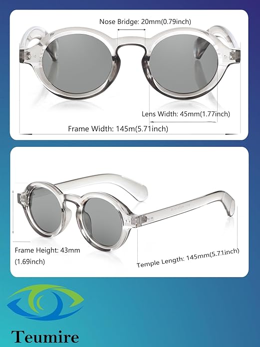 Trendy Round Polarized Sunglasses for Men Women Chunky Hippie Costume Sun Glasses 90s Circle Retro Style