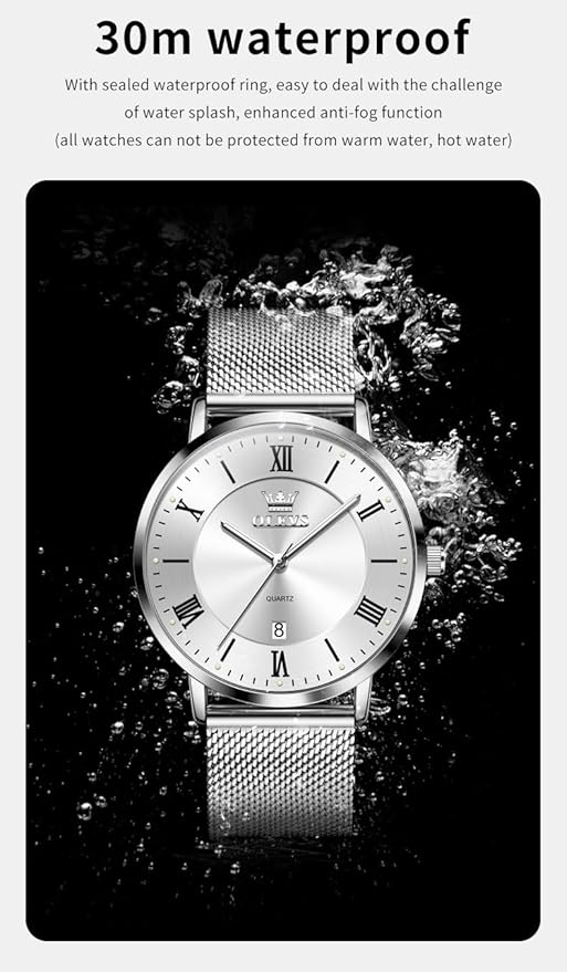 OLEVS Mens Gold Watches Analog Quartz Business Dress Watch Day Date Stainless Steel Classic Luxury Luminous Waterproof Casual Male Wrist Watches
