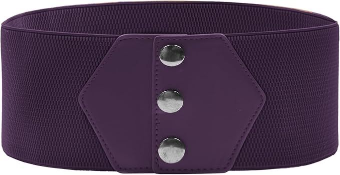 GRACE KARIN Women's Snap-Button Corset Belt Wide Elastic Belts for Dress Stretchy Waistband