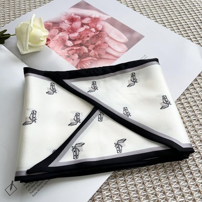 Silk Head Scarf for Hair Fashion Headwrap for Women Lightweight Neck Tie