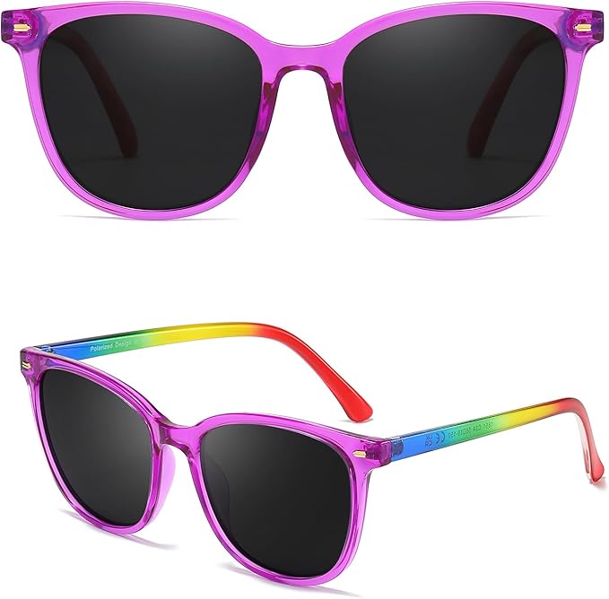Myiaur Polarized Sunglasses for Women, Square Mirrored Trendy Shades with UV Protection Reduce Glare Sun Glasses