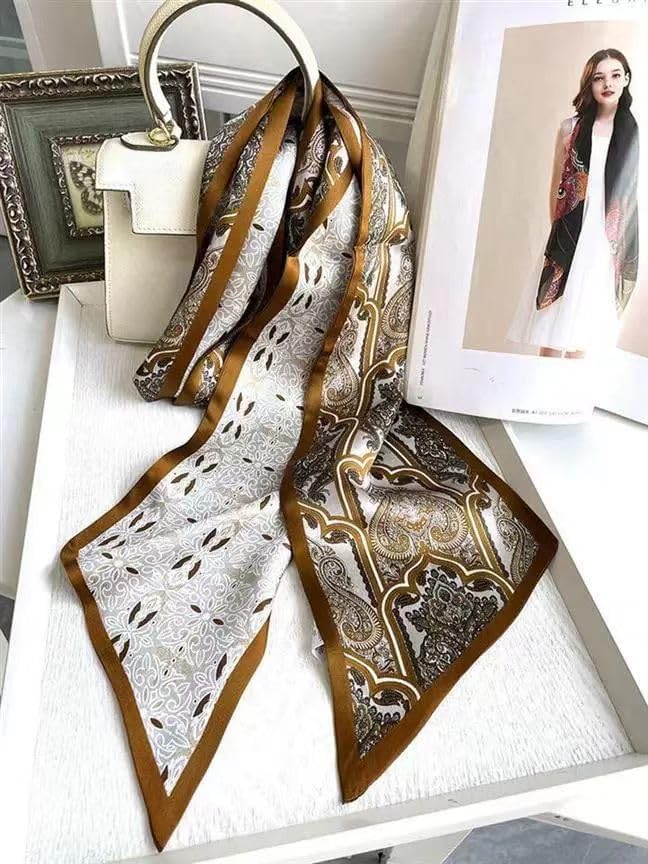 100% Mulberry Silk Ribbon Scarf for Hair Beach Head Wraps for Women Handbag accessories Necktie