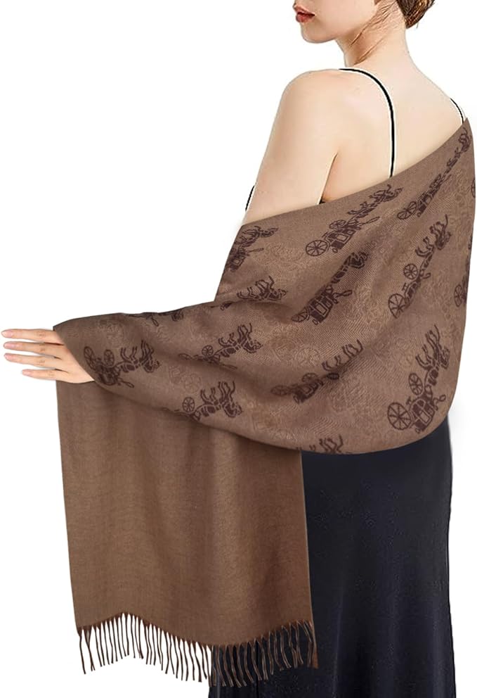EXTREE Scarfs for Women Pashmina Silky Shawl Wrap for Evening Dressing Blanket Open Front Poncho Cape