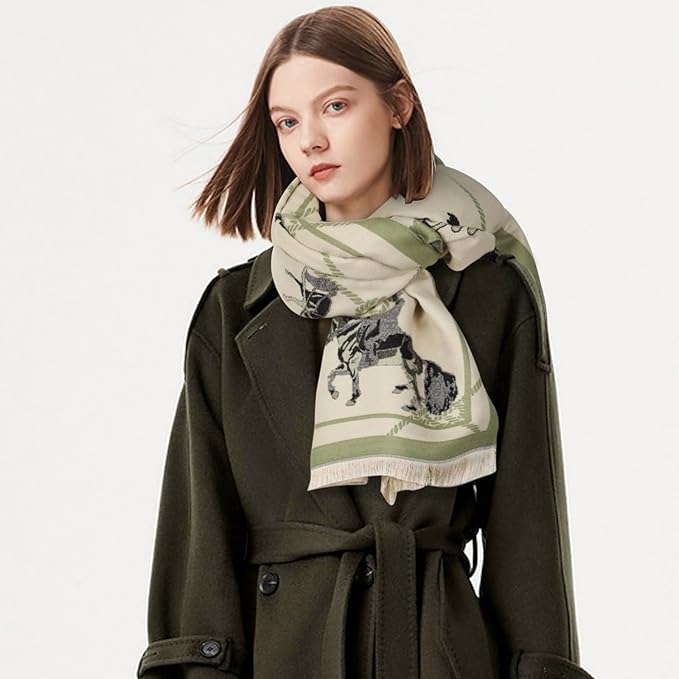 EXTREE Scarfs for Women Pashmina Silky Shawl Wrap for Evening Dressing Blanket Open Front Poncho Cape