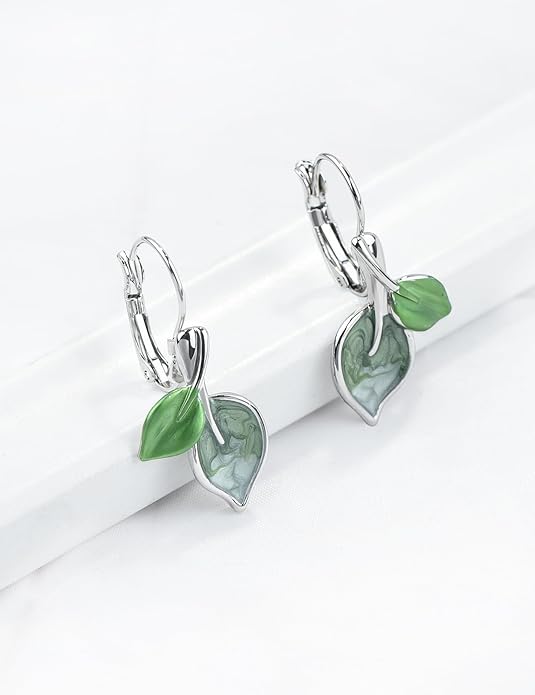 Vintage Statement Jewelry Set Leaf Floral Bohemian Boho Statement Necklace Earring Set Crystal Fashion Costume Jewelry