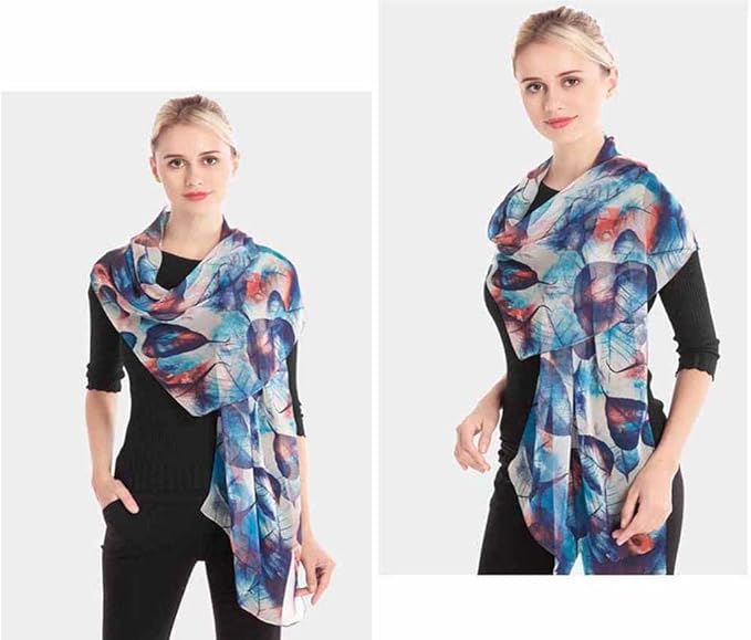 Xyueanlo Scarfs for Women Lightweight Fashion Floral Printed Scarves Neck Scarf Sunscreen Wraps Shawls