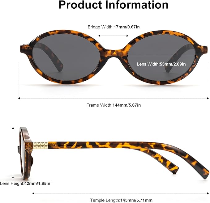 Retro Oval Sunglasses for Women Vintage 90s Y2K Trendy Designer Sun Glasses