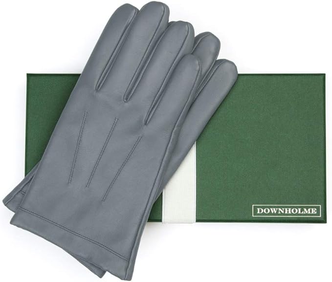 Downholme Touchscreen Leather Cashmere Lined Gloves for Men