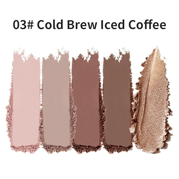 Neutral Nude Matte & Shimmer Eyeshadow Palette– Pink Cocoa Brown Champagne Gold Neutral-Warm Mattes Glitter Eye shadow Contour Makeup Palette for Mature Women, Blue Green Eyes, Daily Natural Makeup.
