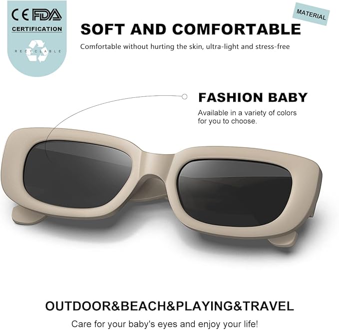Retro Rectangle Kids Sunglasses 90’s Vintage Fashion Narrow Square Frame Glasses Shades for Girls Boys UV Protection