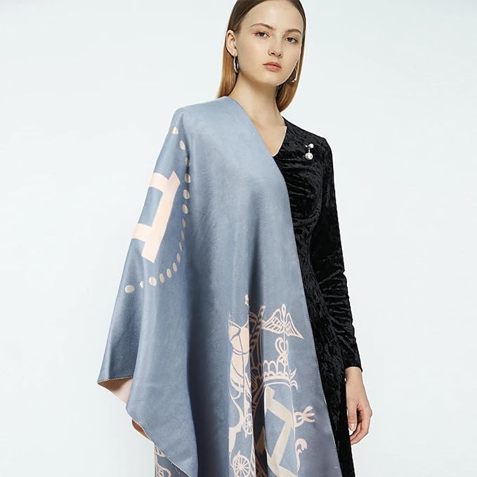 EXTREE Scarfs for Women Pashmina Silky Shawl Wrap for Evening Dressing Blanket Open Front Poncho Cape