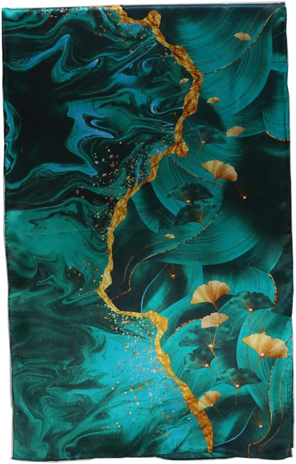 100% Mulberry Silk Scarfs for Women Floral Print Satin Long Scarf for Headscarf Hair Wraps Shawl with Gift Packed