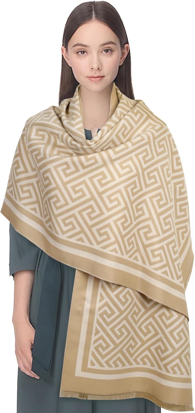 EXTREE Scarfs for Women Pashmina Silky Shawl Wrap for Evening Dressing Blanket Open Front Poncho Cape
