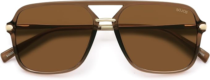 SOJOS Sunglasses for Women & Men, Square, Retro, Polarized Lens, Trendy Aviator, 90s Shades