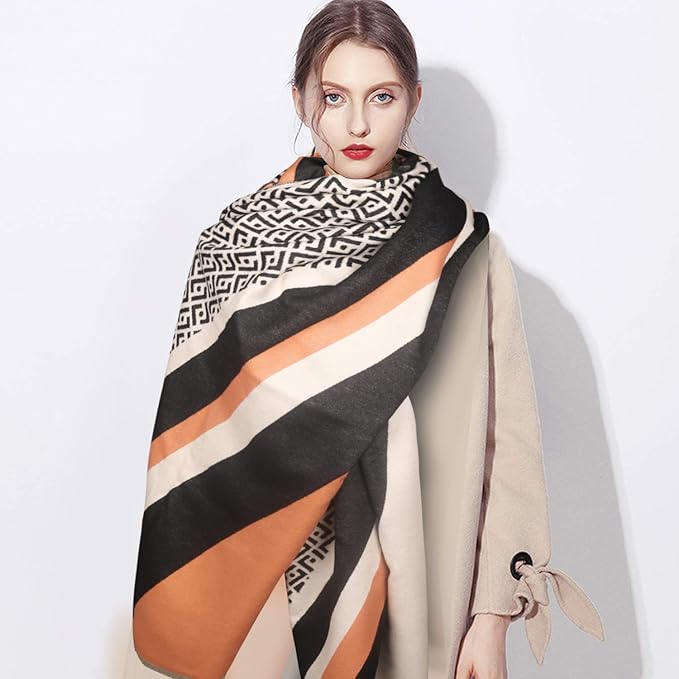 EXTREE Scarfs for Women Pashmina Silky Shawl Wrap for Evening Dressing Blanket Open Front Poncho Cape