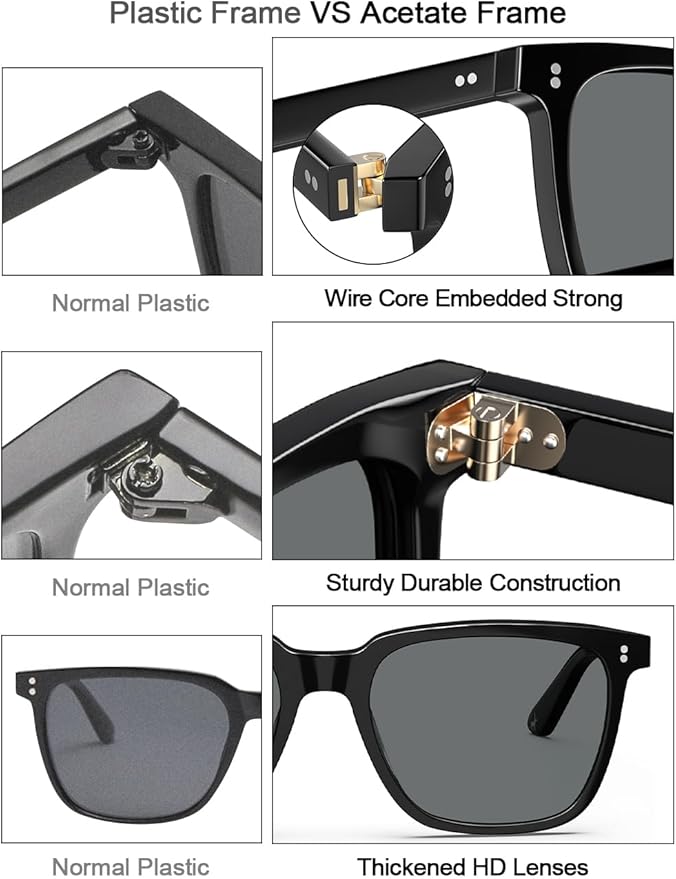 CARFIA Polarized Sunglasses for Women: Acetate, Small/Medium Size, UV400 Anti Glare CA5354