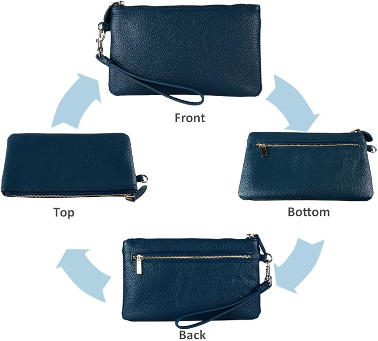 befen Genuine Leather Wristlet Clutch RFID Blocking Bag Cell Phone Wallet Purse Wristlet Wallet Purses and Handbags for Women