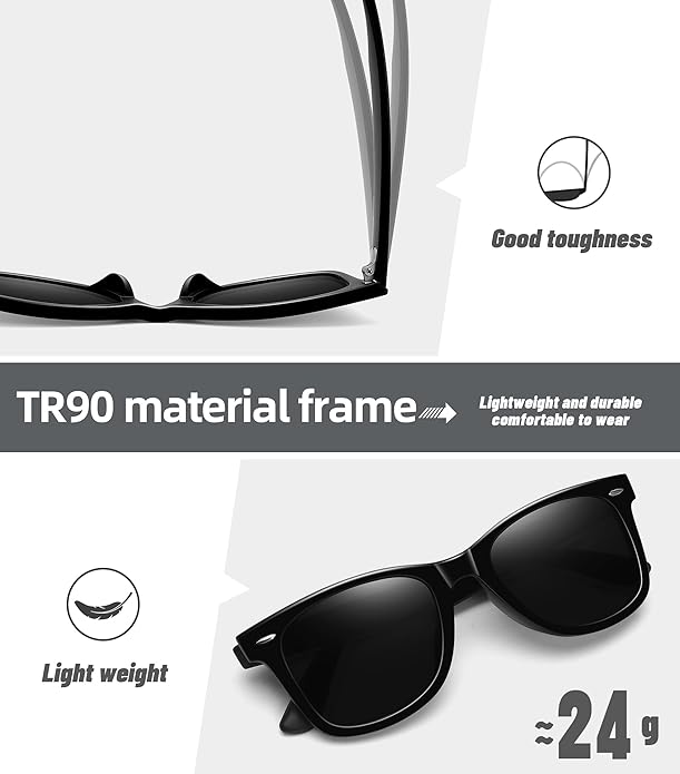 MEETSUN Retro Polarized Sunglasses for Women Men Classic Mirror Lens Driving Trendy Sun Glasses UV Protection (3 Pack)
