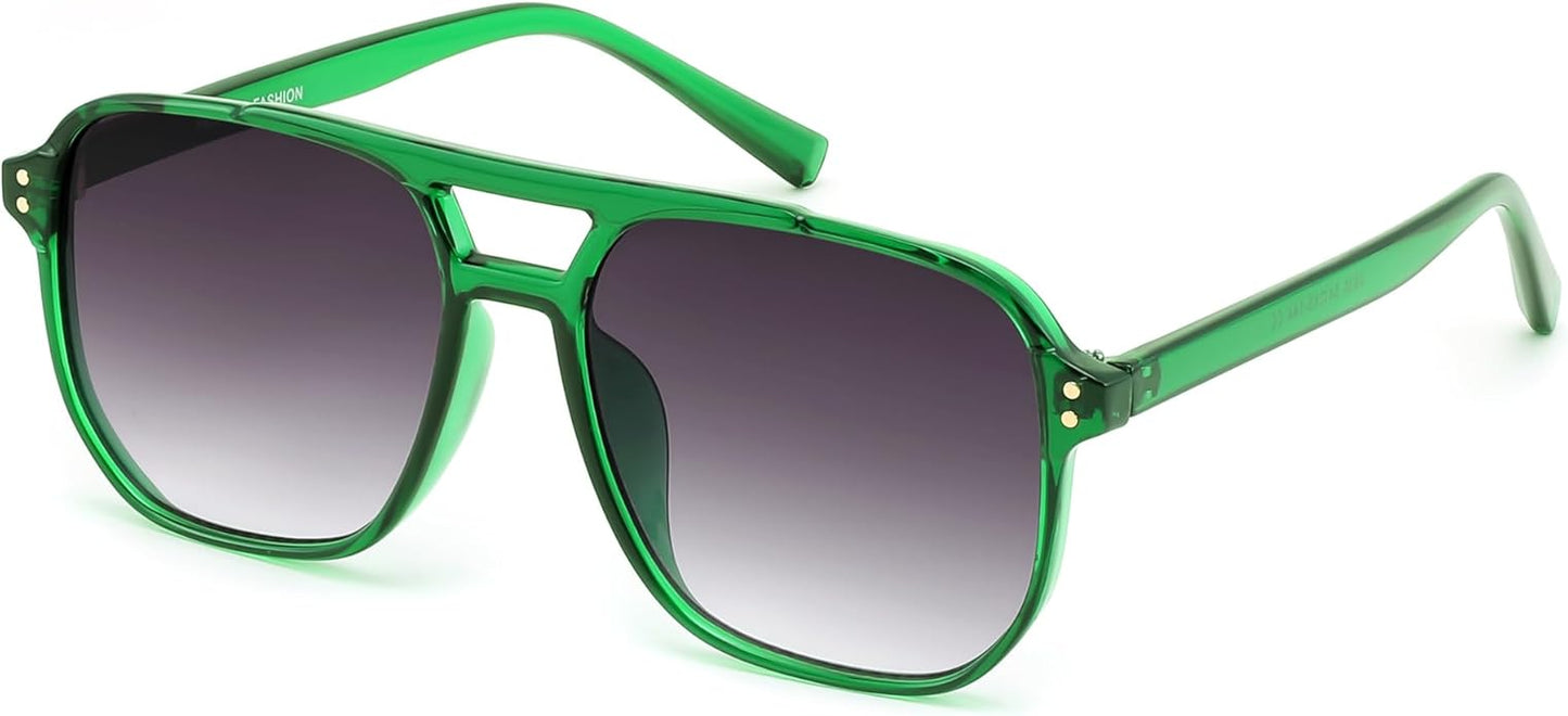 FEISEDY Retro Square Aviator Sunglasses Women Men 70s Vintage Trendy Plastic Frame Sun Glasses B2835