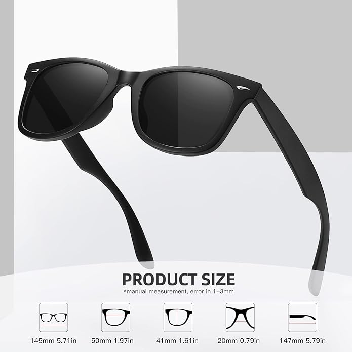 MEETSUN Retro Polarized Sunglasses for Women Men Classic Mirror Lens Driving Trendy Sun Glasses UV Protection (3 Pack)
