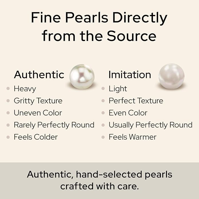 The Pearl Source 14K Gold AAA Quality Round White Freshwater Cultured Pearl Necklace for Women in 20" Matinee Length